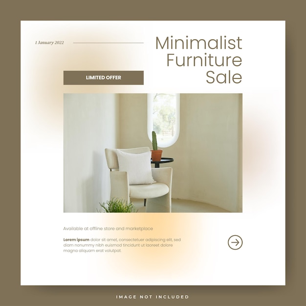 MInimalist furniture sale social media tmplate