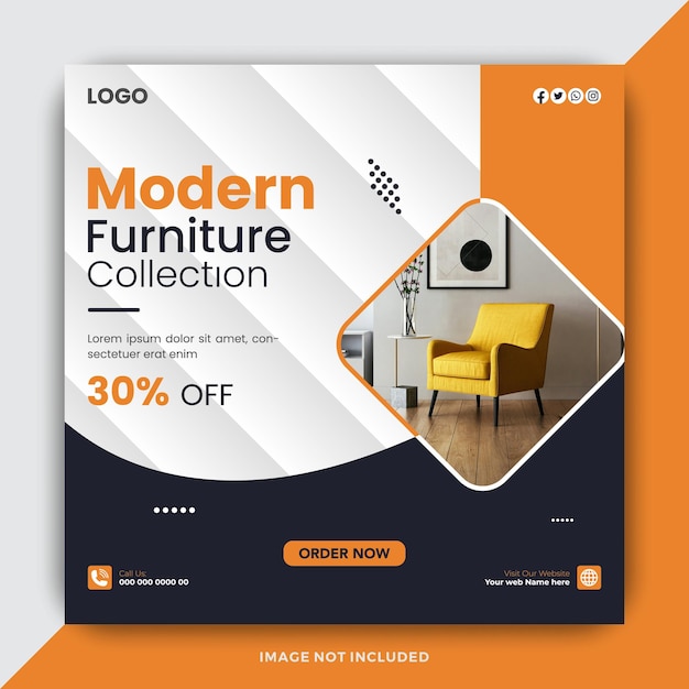 Minimalist Furniture social media post templates design