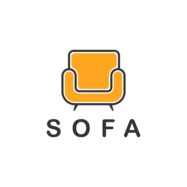 Minimalist furniture sofa logo design style