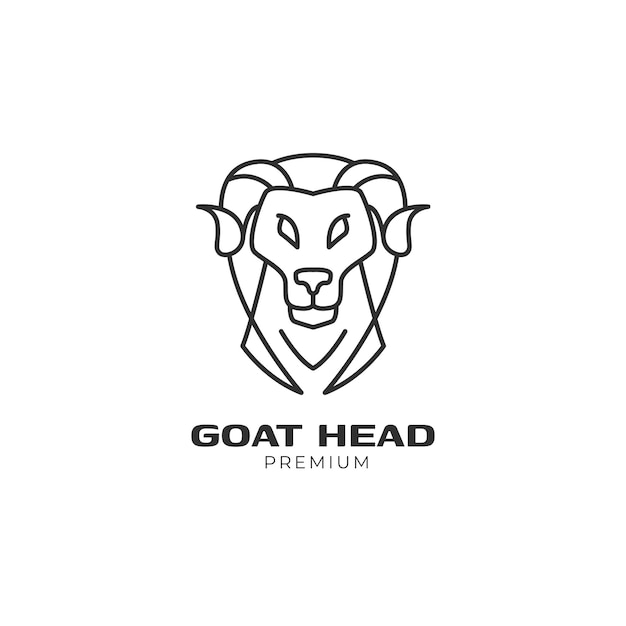 Minimalist goat head logo template