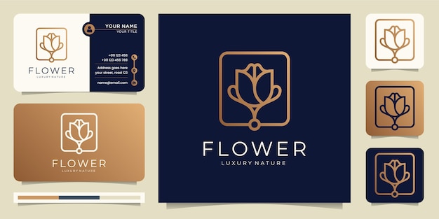 Minimalist gold flower rose luxury beauty salon,line art.