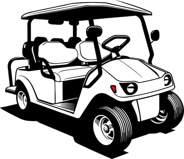 Minimalist Golf Cart Drawing