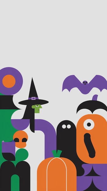 Vector minimalist halloween witch vector