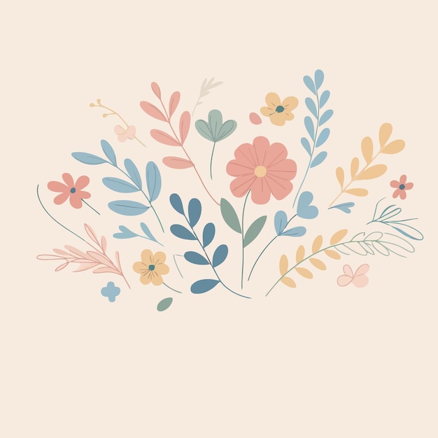 A minimalist hand drawn floral background