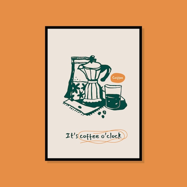 Minimalist hand drawn food poster for wall art collection