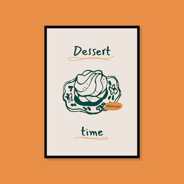 Minimalist hand drawn food poster for wall art collection