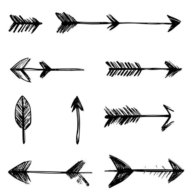 Minimalist HandDrawn Arrows Collection in Sketch Style