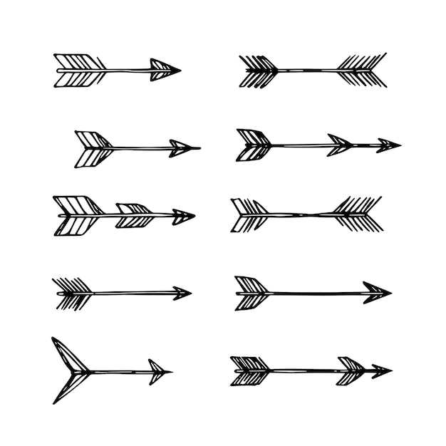 Minimalist HandDrawn Arrows Collection in Sketch Style