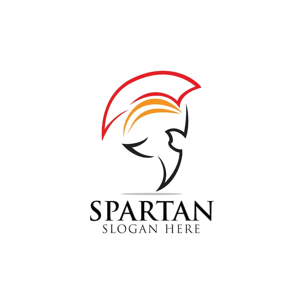 minimalist Head spartan logo vector design template icon