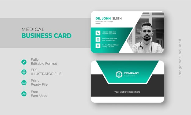 Vector minimalist healthcare doctor visiting card design concept