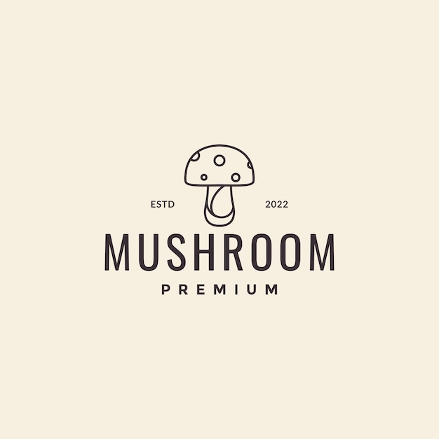 Minimalist hipster food mushroom logo design