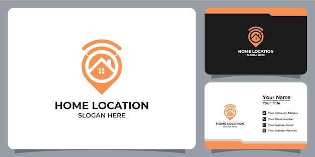 Minimalist home and location logo set with business card branding