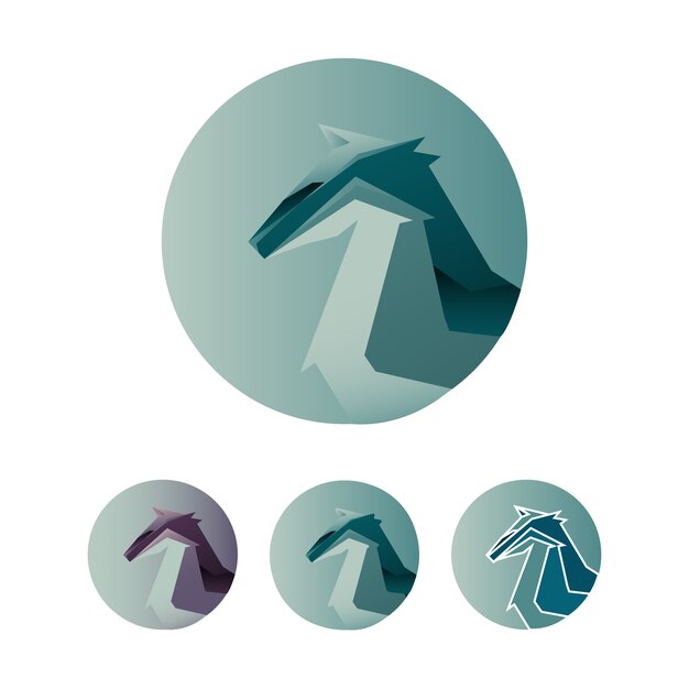 Minimalist horse abstract logo icon