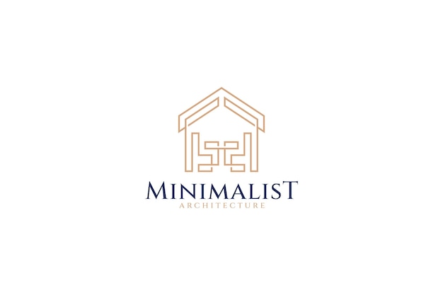 Minimalist house logo with luxury linear concept