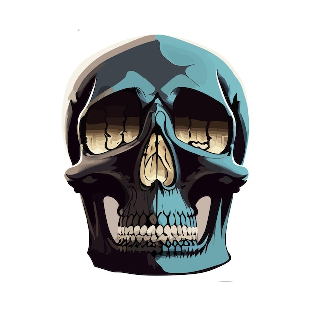 Minimalist Human Skull realistic vector illustration human dead head skull