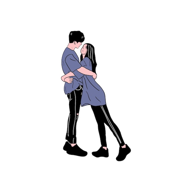 Minimalist illustration of a couple of lovers