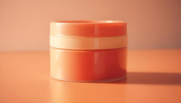 Vector a minimalist image of an orange cylindrical container representing a beauty product or skincare item