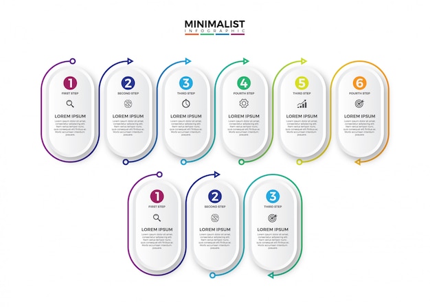 Minimalist Infographic 3d circle label.