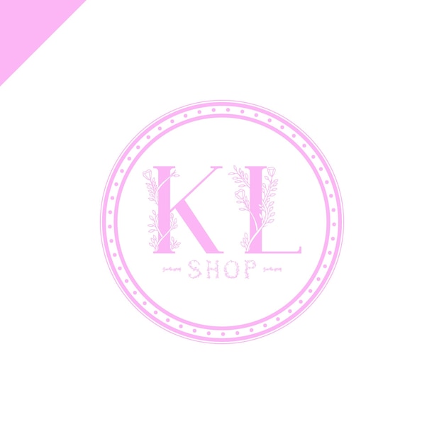 minimalist initials kl beauty logofloral logosalon logo minimalist