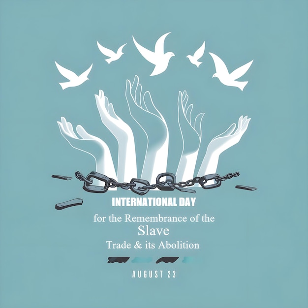 Vector a minimalist international day for the remembrance of the slave trade and its abolition