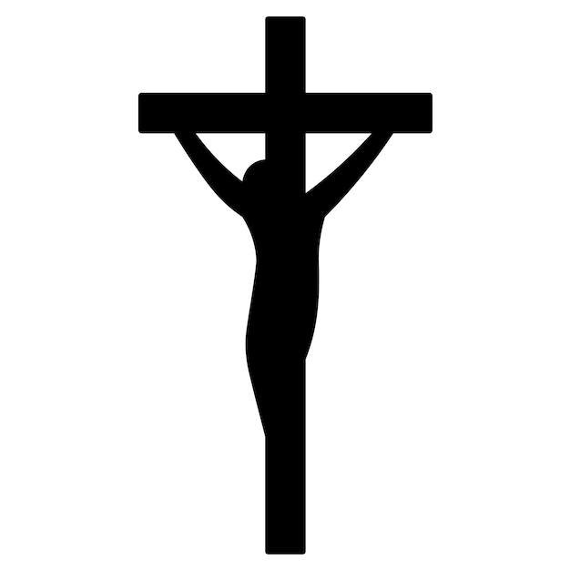 Minimalist Jesus Cross Silhouette Vector Illustration