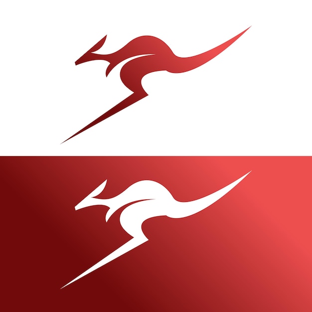 Minimalist kangaroo design logo template