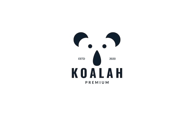 Minimalist koala head face logo design