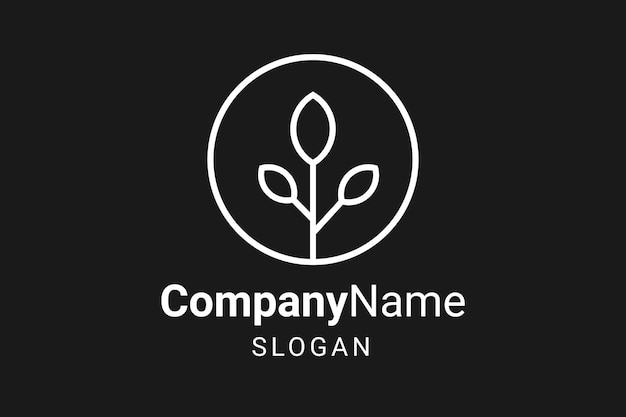 Minimalist leaf logo design template