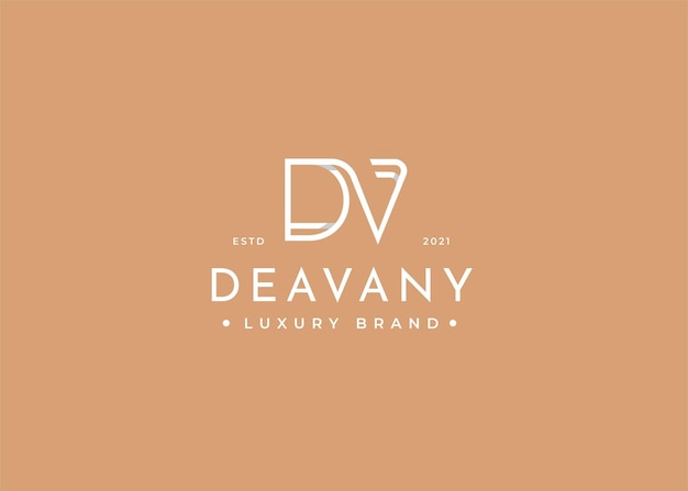 Minimalist letter D V logo design for personal brand or company