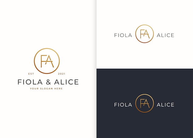 Minimalist Letter F A luxury logo with circle shape design