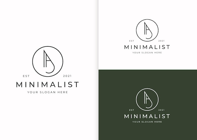 Minimalist letter A logo with circle shape design template