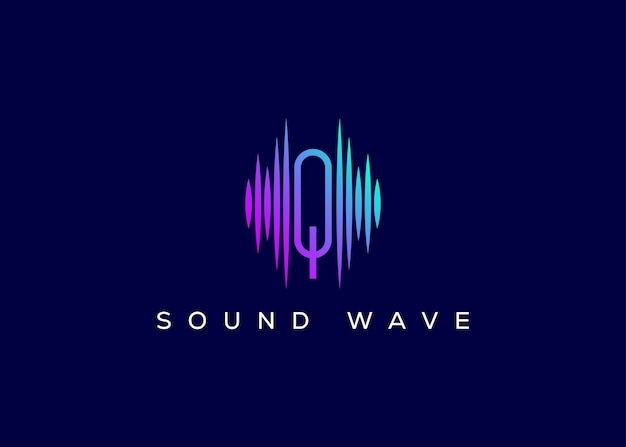 Vector minimalist letter q sound wave vector logo modern sound wave logo q music logo