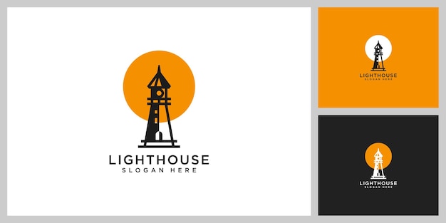 Minimalist line abstract lighthouse logo design