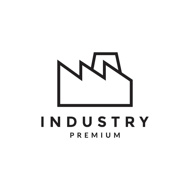 Minimalist line factory industries logo symbol icon vector graphic design illustration idea creative