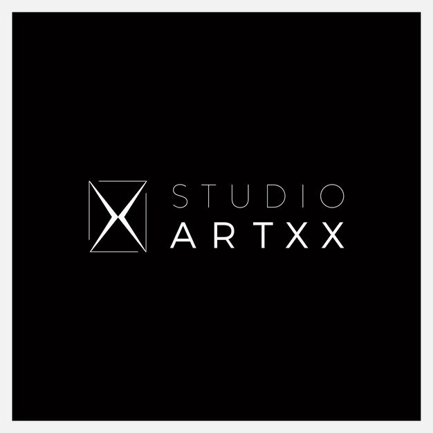 Minimalist logo studio x for business