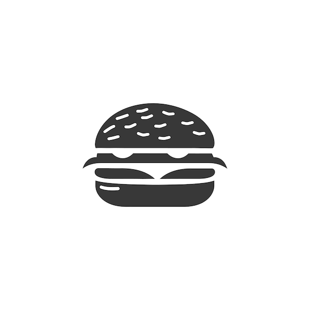 minimalist logo or symbol for hamburger black color only