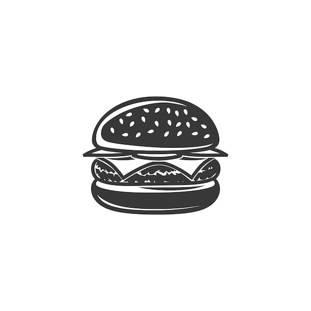 minimalist logo or symbol for hamburger black color only