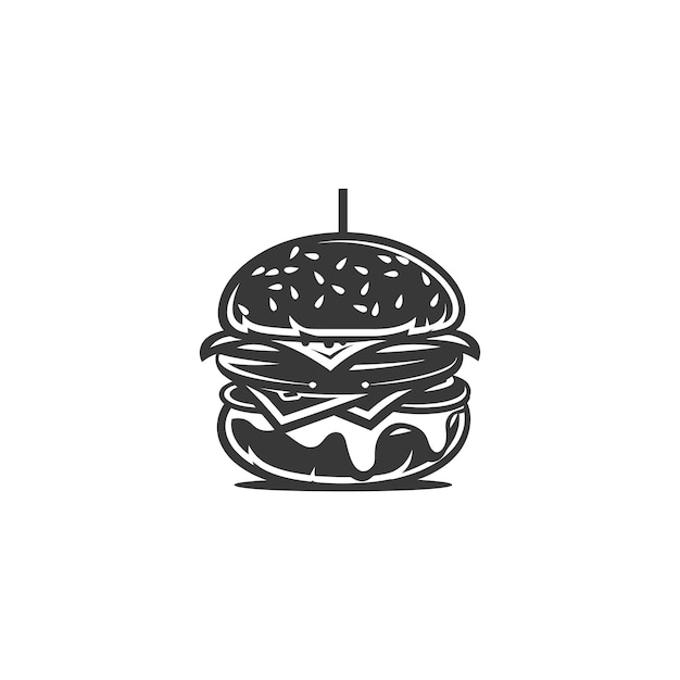 minimalist logo or symbol for hamburger black color only