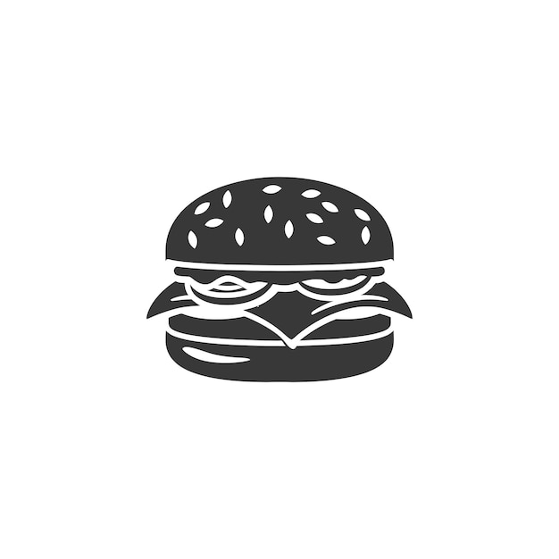 minimalist logo or symbol for hamburger black color only