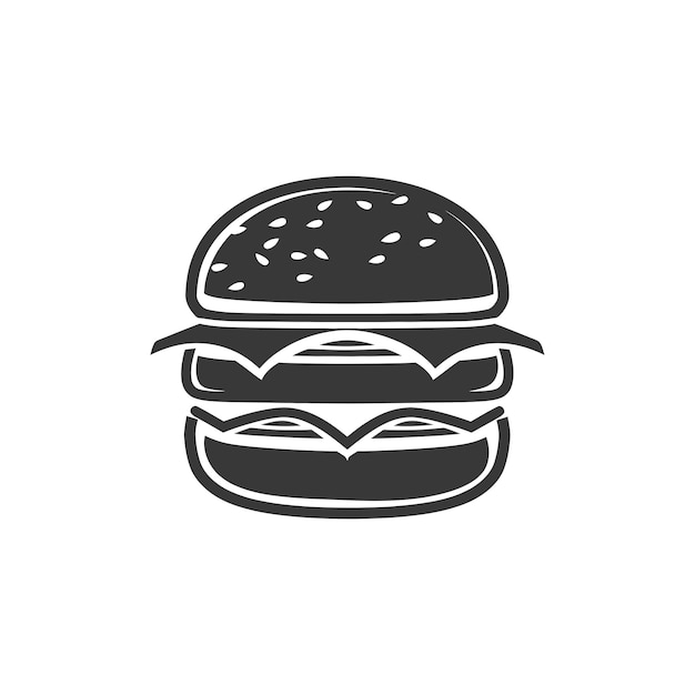 minimalist logo or symbol for hamburger black color only