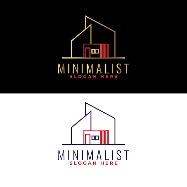 Minimalist logo with a house and a house