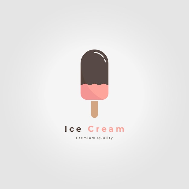 Minimalist Lolly Ice Cream Icon Logo Vintage Vector Illustration Design