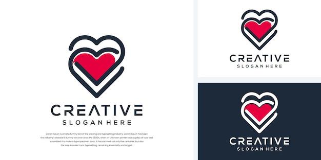 Minimalist love logo template