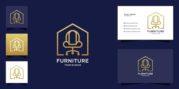 Minimalist luxury furniture logo and business card