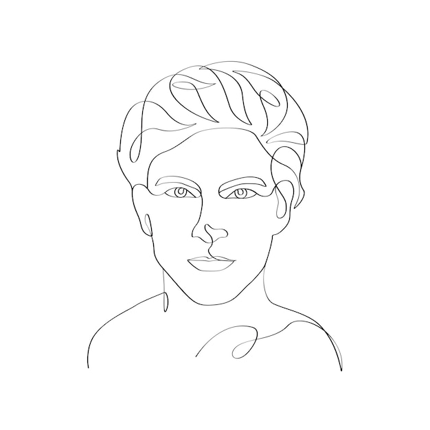 Minimalist man line drawing elegant one-line art style