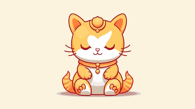 Vector minimalist maneki neko outline collection