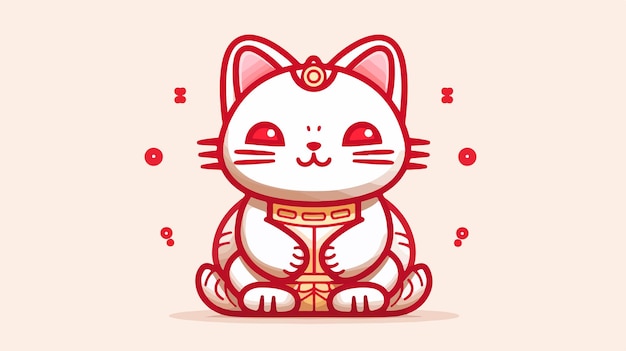 Vector minimalist maneki neko outline collection