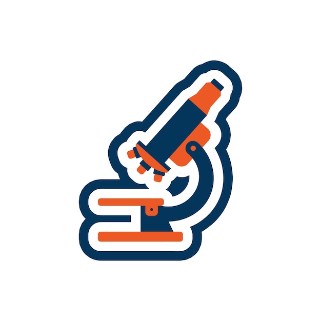 Minimalist Microscope Flat Vector Illustration