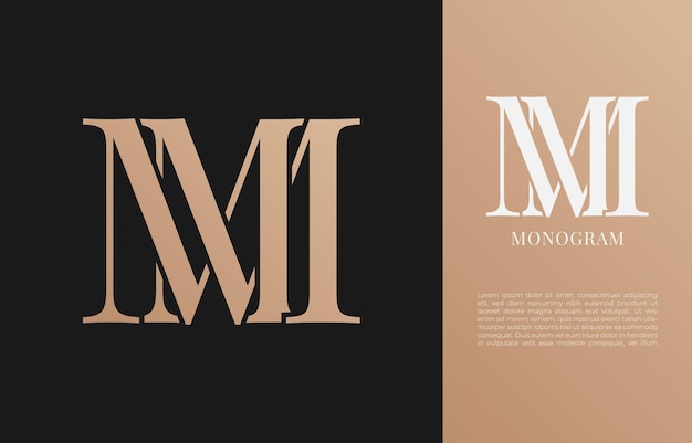 minimalist MM initial letter vintage brand and logo