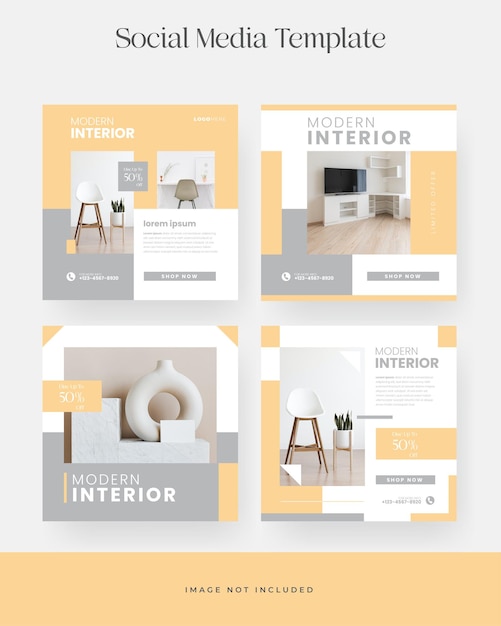 Minimalist modern furniture instagram post template